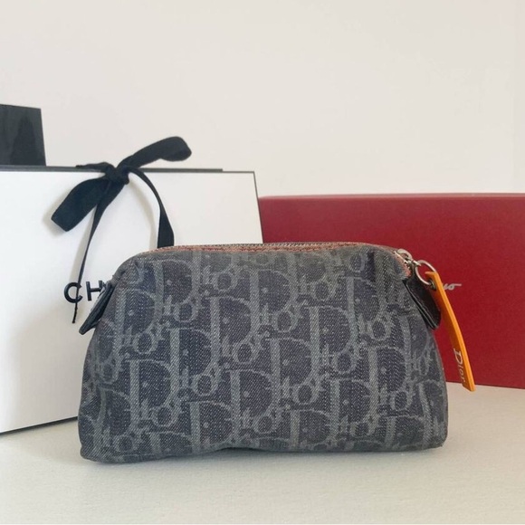 Dior Handbags - VINTAGE Christian Dior Flight Line Oblique Denim Pouch